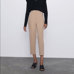 Zara High waistee pants, camel